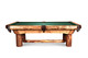 Side studio shot highlighting the rounded log rails, substantial pine legs, and hand-carved stretcher of the Logan Logger. The made-in-USA construction and leather drop pockets underscore this table’s blend of craftsmanship and tournament-ready slate performance. Side studio shot highlighting the rounded log rails, substantial pine legs, and hand-carved stretcher of the Logan Logger. The made-in-USA construction and leather drop pockets underscore this table’s blend of craftsmanship and tournament-ready slate performance.